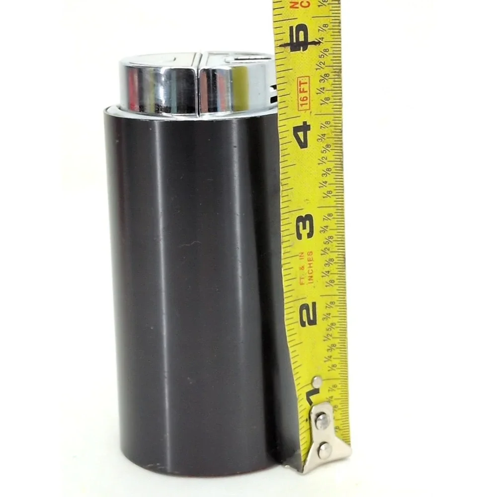 Sarome MCM TableLighter Madmen Japan Lucite Black Cylinder Lighter